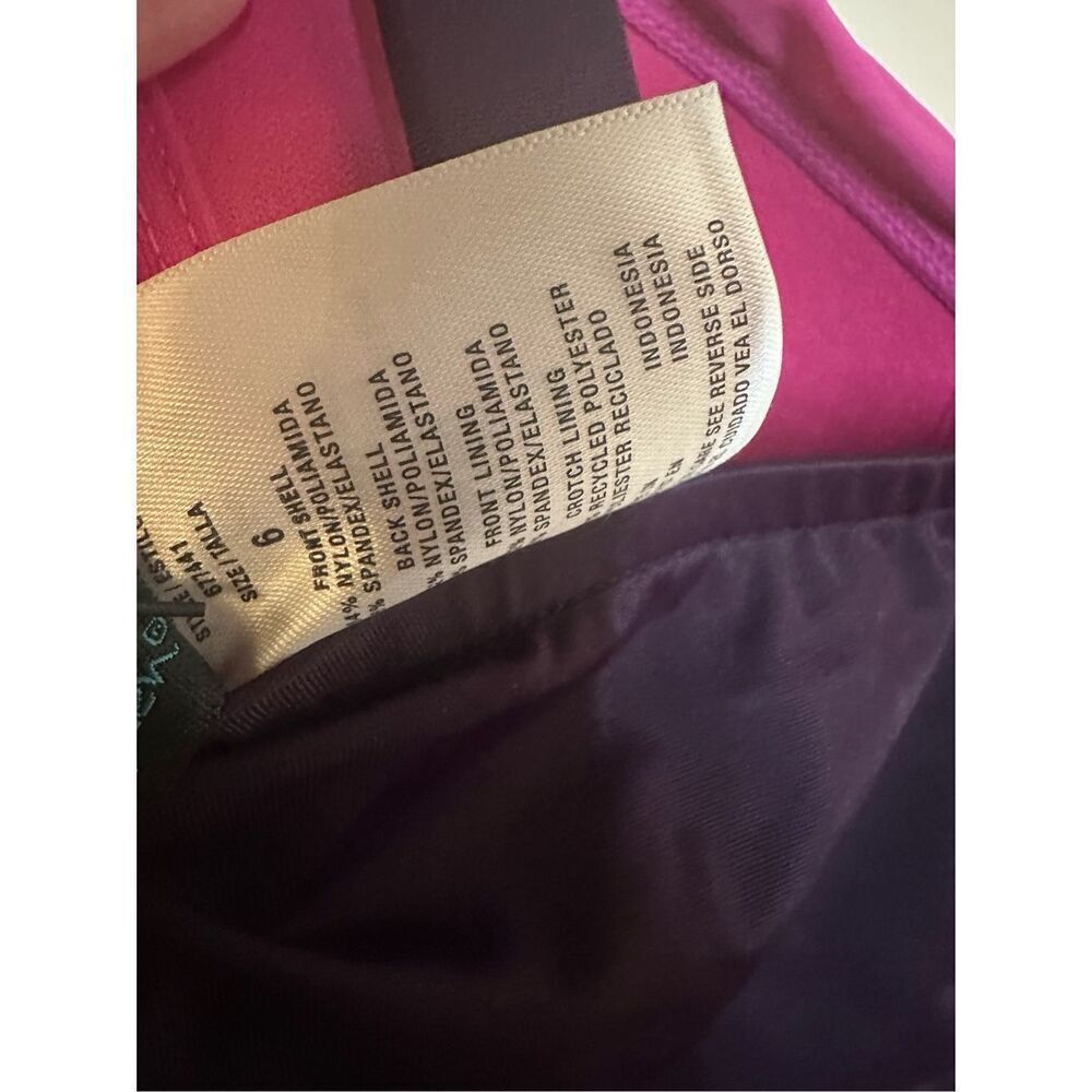 🌸 Aqua Green Pink and Purple Ruched One Piece Swimsuit Size 6 New - Picture 6 of 7